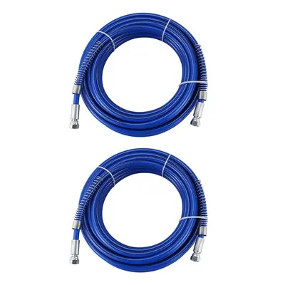 2pcs 15M Spray Hose Airless Paint Hose 1/4 Inch Airless Sprayer PSI High Pressure Fiber Pipe