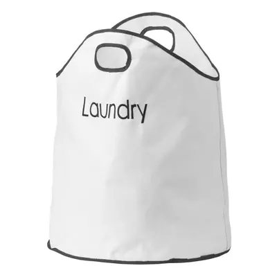 Cream Polyester Laundry Bag W/2 Handles 49Cm Dia X 58Cm H