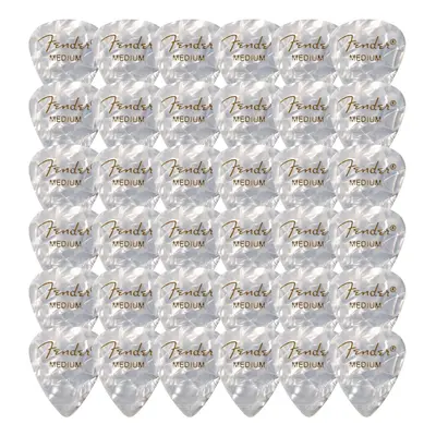 Fender Premium Celluloid Shape Picks Medium White Moto - Pack