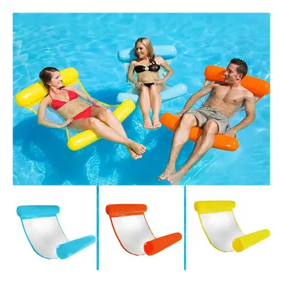 (Red) Summer Water Hammock Foldable Inflatable Air Mattress Swimming Pool Beach Lounger Floating