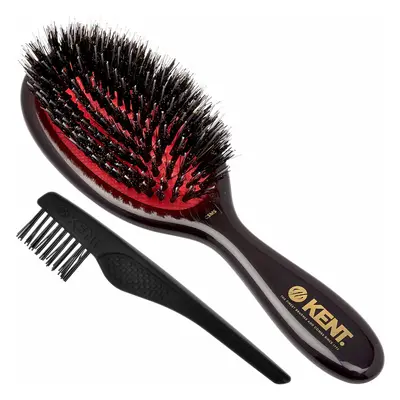 Kent CSMS Classic Shine Small Oval Cushion Straightening Brush - Natural Black Boar Bristle Hair