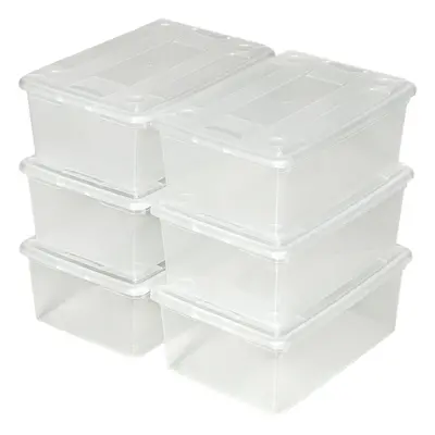 Quality Plastic Storage Boxes Clear Shoe Box Lids Home Office Stackable Litre