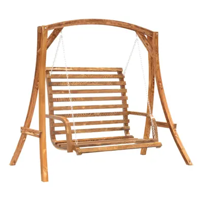 vidaXL Swing Bench Swing Chair Porch Swing Solid Wood Spruce with Teak Finish