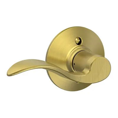 SCHLAGE Accent Lever Non-Turning Lock in Satin Brass - Left Handed - F170 ACC LH