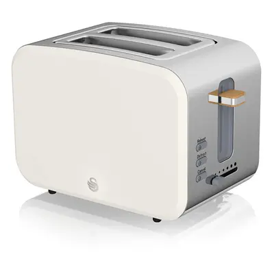 Swan Nordic Wide Slotted Toaster with Slices, Functions, Levels, Modern Design Stainless Steel, 