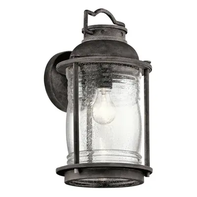 Outdoor IP44 Wall Light Weathered Zinc LED E27 60W d01609