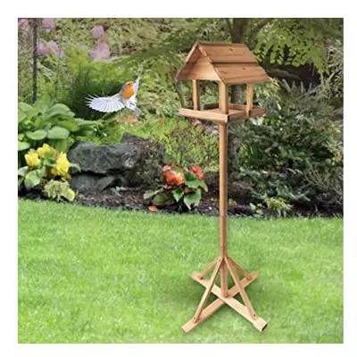 Premium Traditional Wooden Bird Table Garden Standing Feeding Station