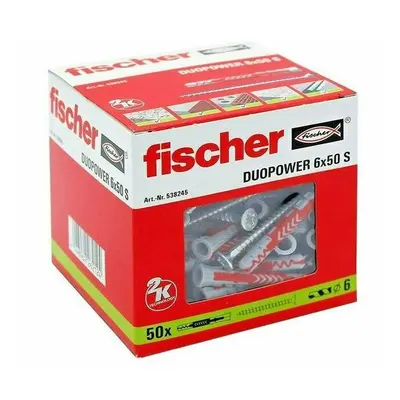 (6x50 Box Of - 538245) FISCHER DUOPOWER Wall Plugs + Screws