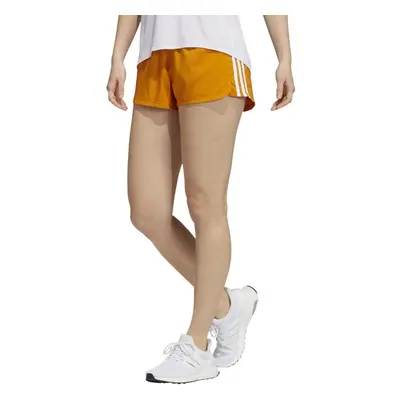 adidas Women's Pacer 3-Stripes Woven Shorts Focus Orange/White Small