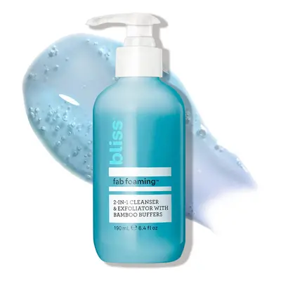 Bliss Fab Foaming 2-In-1 cleanser and Exfoliator with Bamboo Buffers - Fl Oz - Oil-Free gel Face