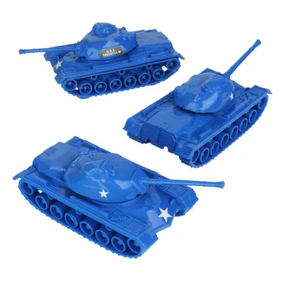 TimMee Toy Tanks for Plastic Army Men - Blue WW2 3pc - Made in USA