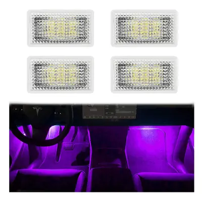 (12PCS, Purple) For Tesla Model Y X Ultra-bright Interior LED Lighting Bulbs Kit Accessories