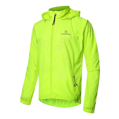 (Green, XXXL) Men Windproof Waterproof Reflective Cycling Jacket MTB Bicycle Long Sleeve Windbre