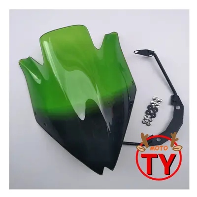 (Green) Motorbike Windshield Windscreen w/Bracket High Quality Smoke Clear For