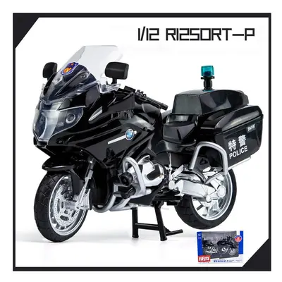 (Police Black box) 1:12 BMW R1250RT Motorcycles Simulation Alloy Motorcycle Model Shock Absorber