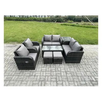 Fimous Piece Rattan Garden Furniture Set Outdoor Patio Sofa, Table and Chairs Garden Table Ideal