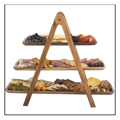 3 Tier Serving Tray Wood Tiered Tray Decor Cake Stand Farmhouse Tiered Tray Party Serving Dishes