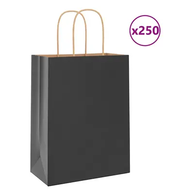 (black, x x cm/ pcs) vidaXL Paper Bags pcs with Handles Yellow 26x17x25 cm Paper Grocery Bag