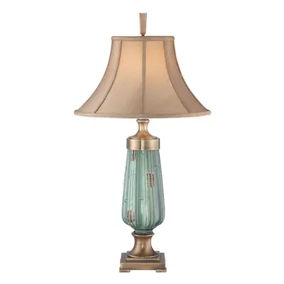 Table Lamp Ceramic Glaze/Aged Brass Finish LED E27 100W Bulb