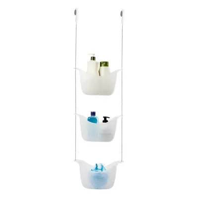 Umbra Bask White Hanging Shower Caddy Bathroom Storage and Organizer for Shampoo Conditioner Bat