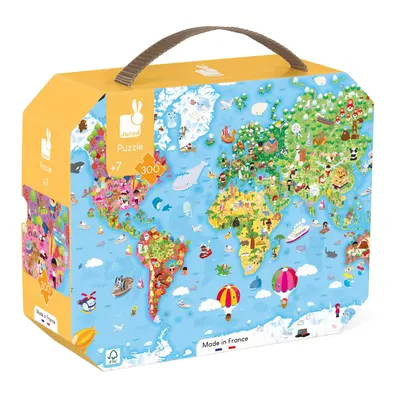 Janod Piece Giant World Map Puzzle - Ages 7+ - J02656