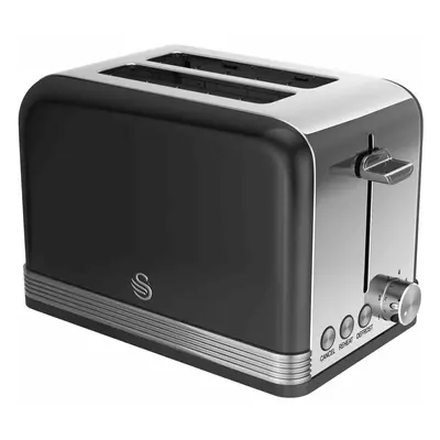 Swan Slice Retro Black Toaster