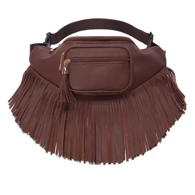 Solene Fringe Waist bag for women with Multi Zipper Pockets - (KL088