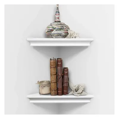 (Straight edge, White) White Corner Shelves, Easy-to-Install Floating Corner Shelves for Home DÃ