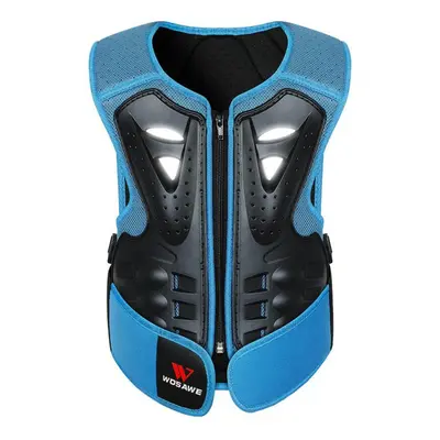 (blue, One Size) Motorcycle Chest Protector Wosawe Kids Armor Vest Safe Gear Guards