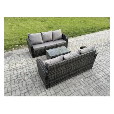 Fimous Outdoor Garden Furniture Sets Seater Wicker Rattan Furniture Sofa Sets with Seater Sofa