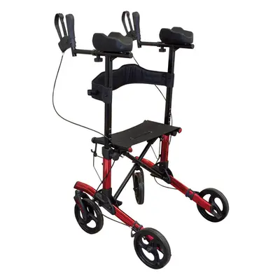 Red Lightweight Aluminium Forearm Rollator Mobility Aid - 136kg Weight Limit