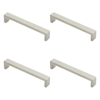 4x Rectangular D Bar Pull Handle x 20mm 160mm Fixing Centres Stainless Steel