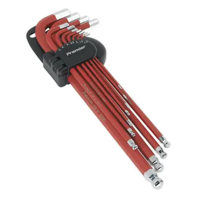 11 Piece - Extra-Long Ball-End Hex Key Set - 79mm to 230mm Length - Anti-Slip