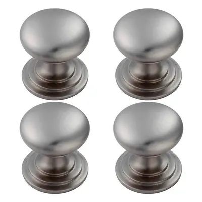 4x Victorian Round Cupboard Door Knob 38mm Dia Stainless Steel Cabinet Handle