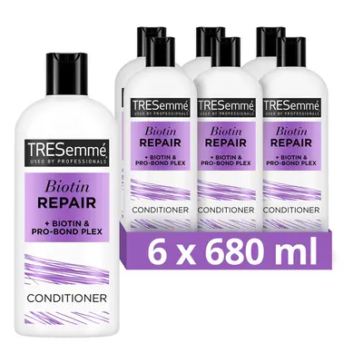 TRESemmÃ© Biotin Repair Conditioner visibly repairs types of damage in one use for dry, damaged 