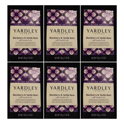 Yardley Bar Soap Blackberry and Vanilla Pack of