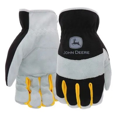 West Chester John Deere JD86020-XL Split Cowhide Palm Gloves - Yellow