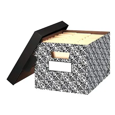 Bankers Box Decorative Storage Boxes with Lids for Home Decor Brocade Pack (0022705)