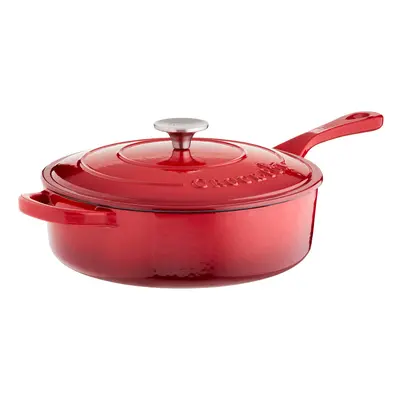 Crock Pot Artisan 3.5 Quart Enameled Cast Iron Deep Saut? Pan Scarlet