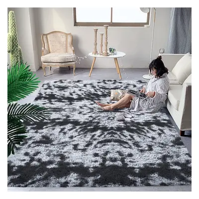 (200 cm x cm (6ft 7" x 9ft 6")-_Extra Large Area Rugs, Charcoal Black Grey) Anti-Slip Super Soft