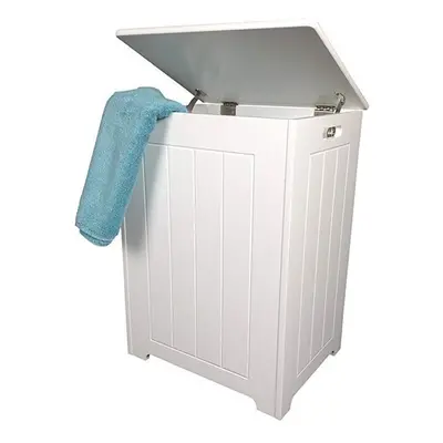 Pendeen White Wooden Laundry Bin / Hamper / Bathroom storage cabinet