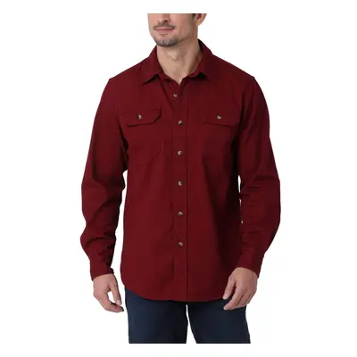 Wrangler Authentics Mens Long Sleeve classic Woven Shirt cabernet La