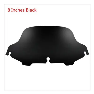 (8In Black 8IN) Motorcycle Wave Windshield Windscreen Fairing Wind Deflector For Harley