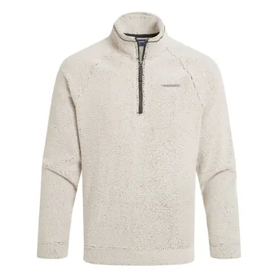 (L, Ecru) Craghoppers Mens Karlton Half Zip Fleece Top