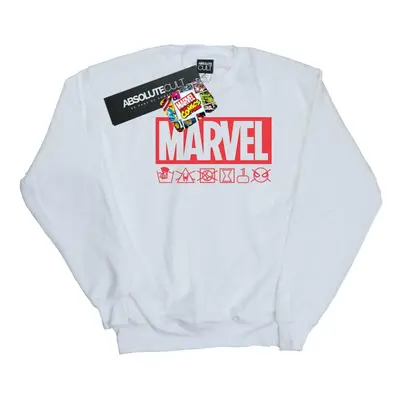 (3XL, White) Marvel Mens Logo Wash Care Sweatshirt