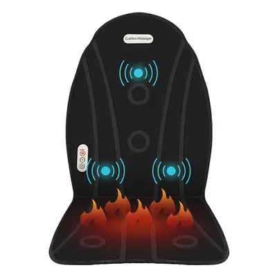 2-in-1 Car Seat Vibrating Heated Massage Cushion Home Office Chair Back Relax