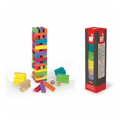 Janod Equilibloc Colour 62pc?60 Wooden Pieces in Stunning Colours + Dice?+3y