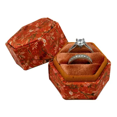 Beatrix & Luca printed fabric velvet ring box for wedding ceremony pr