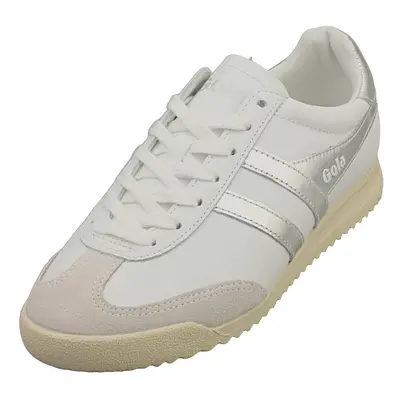 (5) Gola Torpedo Mirror Womens Casual Trainers in White Silver