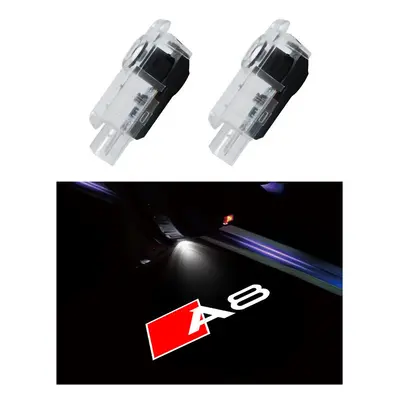 (For A8) 2pcs Led Car Door Welcome Lights for Audi A1 A3 8P 8V A4 A5 A6 A7 A8 Q3